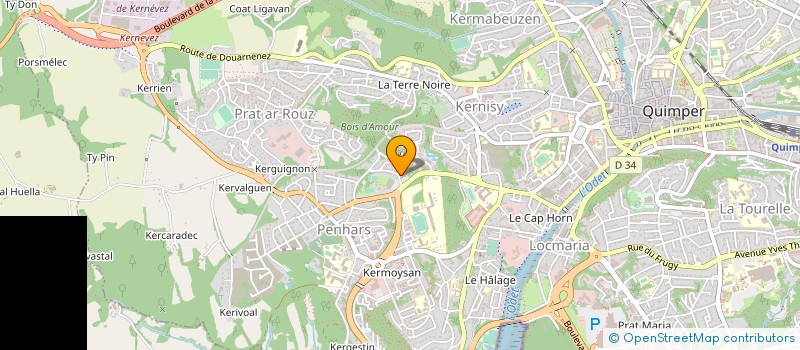 localisation de l'entreprise LES GRIMPEURS DE L'ODET à QUIMPER