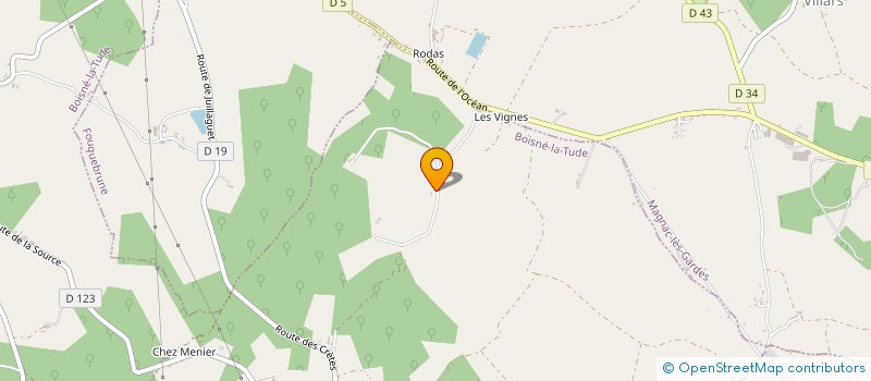 localisation de l'entreprise LES GROIES à MAGNAC-LAVALETTE-VILLARS