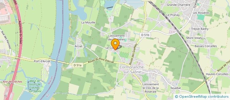 localisation de l'entreprise LES GUIDES D'OR à CORMORANCHE-SUR-SAONE
