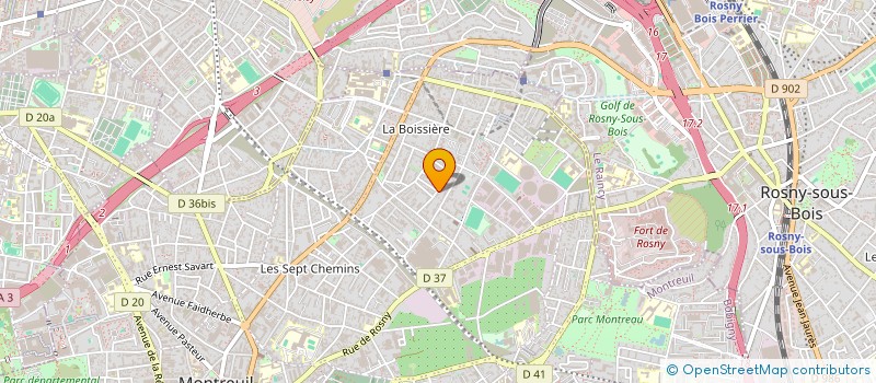 localisation de l'entreprise LES HAIES FLEURIES  MONTREUIL