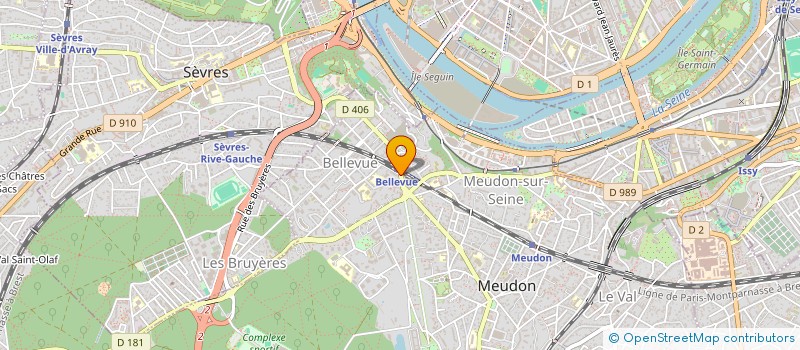 localisation de l'entreprise LES HALLES 2 à MEUDON