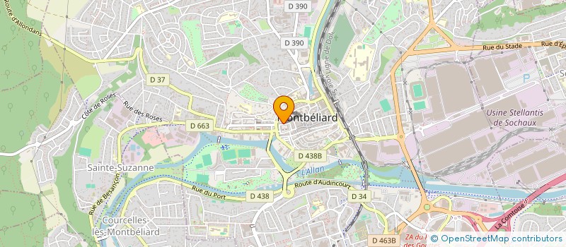 localisation de l'entreprise LES HALLES à MONTBELIARD
