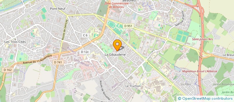 localisation de l'entreprise LES HALLES DE LA GIBAUDERIE à POITIERS