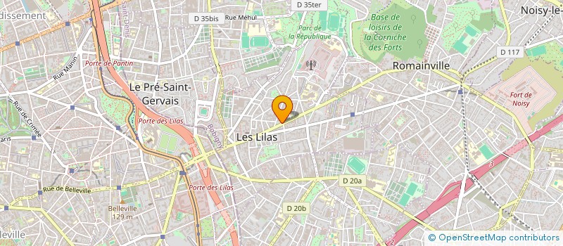 localisation de l'entreprise LES HALLES DE PARIS à LES LILAS