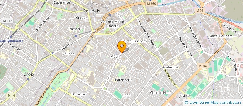 localisation de l'entreprise LES HALLES DU NORD  ROUBAIX