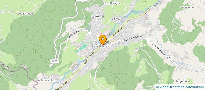 localisation de l'entreprise LES HALLES SA à LE VAL-D'AJOL