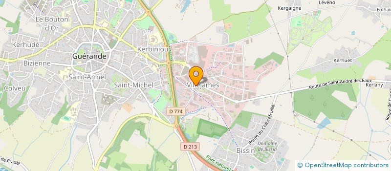 localisation de l'entreprise LES HAMEAUX BIO 2 à GUERANDE