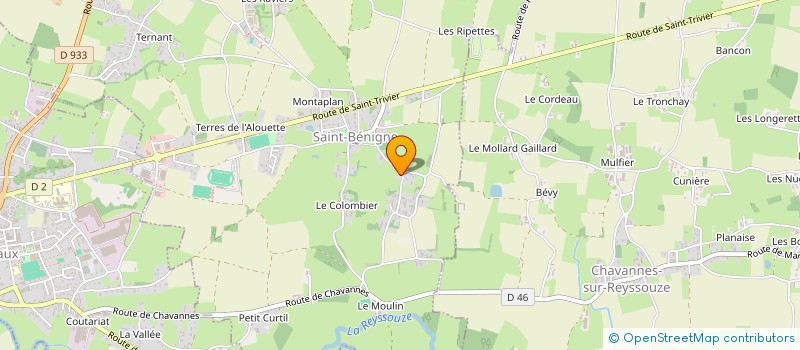 localisation de l'entreprise LES HAMEAUX FLEURIS à SAINT-BENIGNE