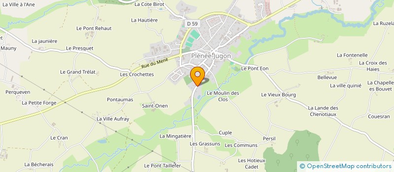 localisation de l'entreprise LES HAUTES TOUCHES  PLENEE-JUGON