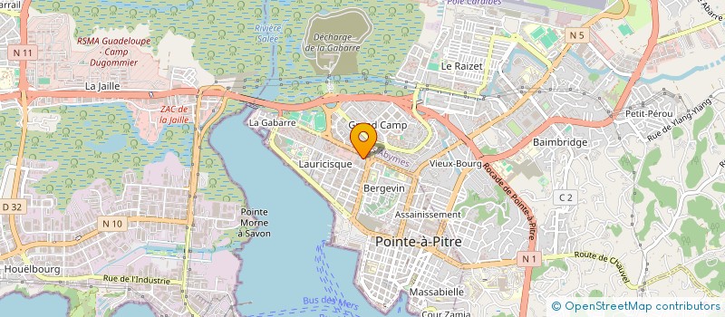 localisation de l'entreprise LES HAUTS DE BRAGELOGNE à POINTE A PITRE