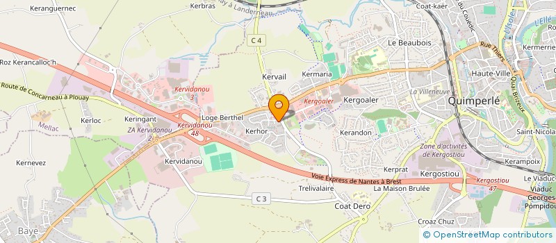 localisation de l'entreprise LES HAUTS DE KERHOR 2  QUIMPERLE