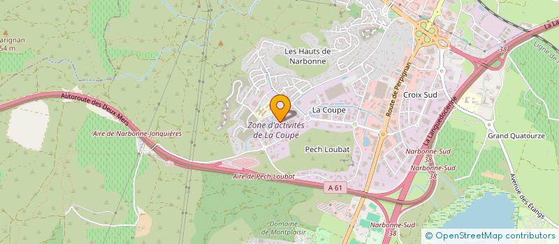 localisation de l'entreprise LES HAUTS DE LA COUPE à NARBONNE