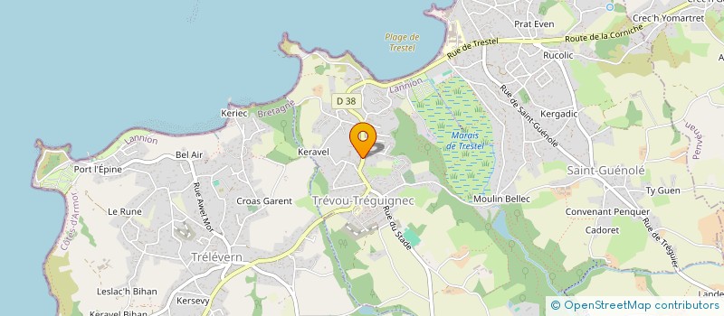 localisation de l'entreprise LES HORTENSIAS DE TRESTEL  TREVOU-TREGUIGNEC