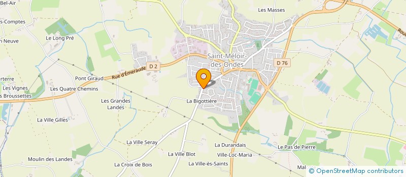 localisation de l'entreprise LES HUNS  SAINT-MELOIR-DES-ONDES