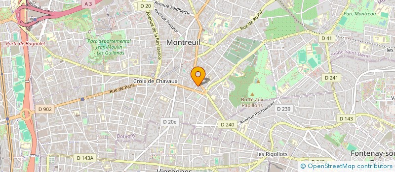 localisation de l'entreprise LES IMPRESSIONS TYPOFSET à MONTREUIL