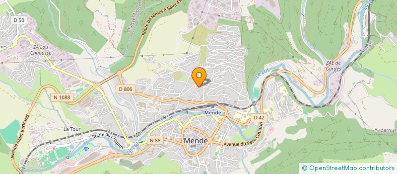 localisation de l'entreprise LES INTERSTICES : ASSOCIATION POUR LE DEVELOPPEMENT DE LA CREATION CONTEMPORAINE EN LOZERE à MENDE