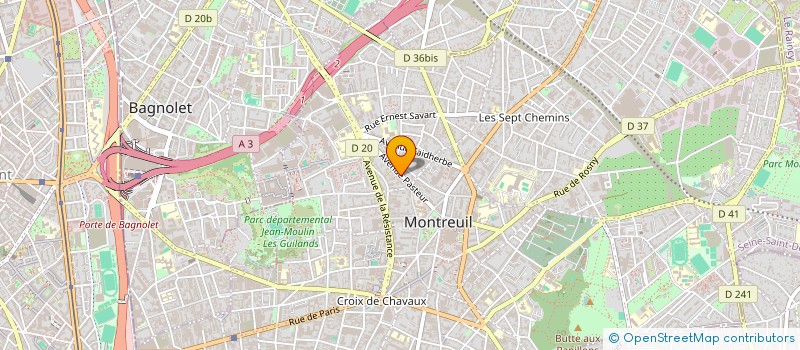 localisation de l'entreprise LES IRISEES à MONTREUIL