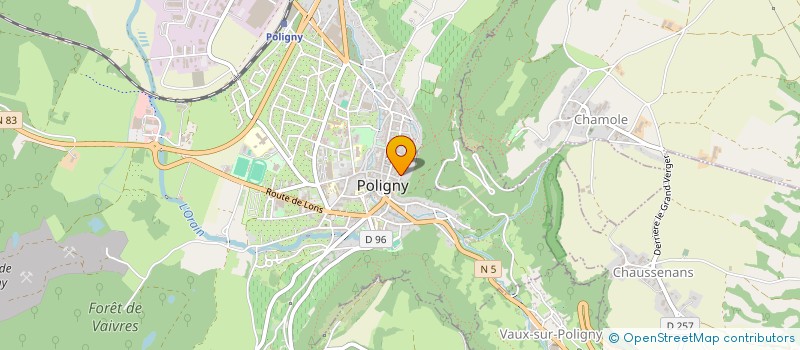 localisation de l'entreprise LES JACOBINS ASSOCIATION POUR LA REHABILITATION DE L'EDIFICE DES JACOBINS DE POLIGNY  POLIGNY