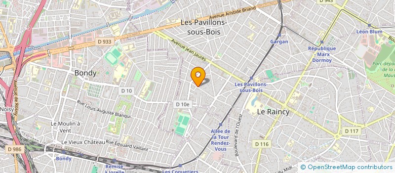 localisation de l'entreprise LES JARDINS C.D  LES PAVILLONS SOUS BOIS