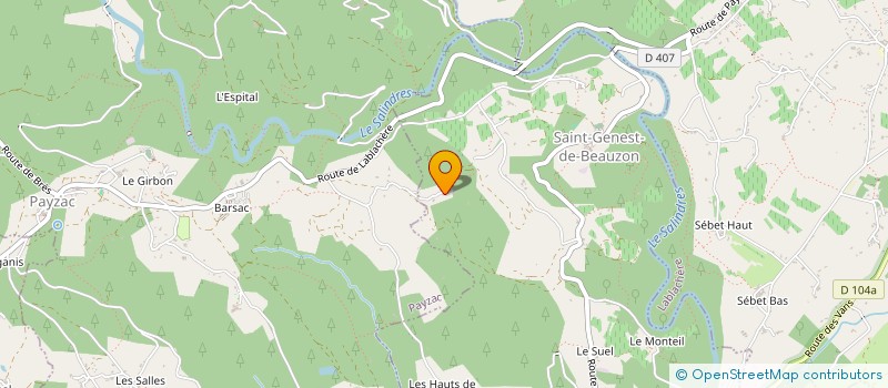 localisation de l'entreprise LES JARDINS CELESTES  SAINT-GENEST-DE-BEAUZON