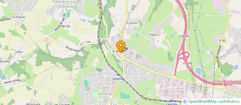 localisation de l'entreprise LES JARDINS D'ENTREPRISE à FLEURIEUX-SUR-L'ARBRESLE