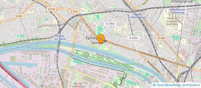 localisation de l'entreprise LES JARDINS D EPINAY 9 R GUYNEMER à EPINAY-SUR-SEINE