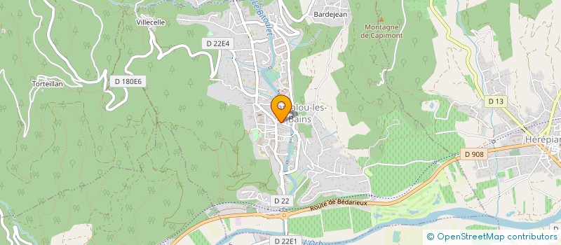 localisation de l'entreprise LES JARDINS DE BELLEVILLE à LAMALOU-LES-BAINS