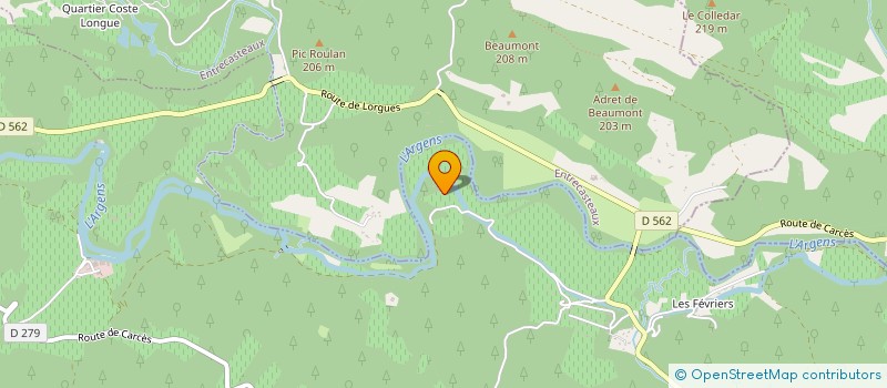 localisation de l'entreprise LES JARDINS DE CASTELANGE  LE THORONET