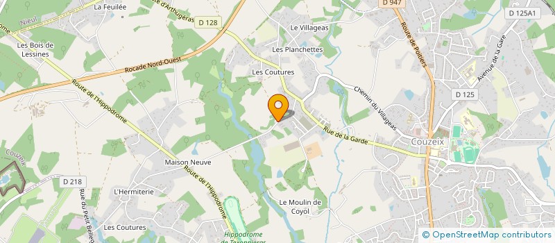 localisation de l'entreprise LES JARDINS DE COCAGNE EN LIMOUSIN à COUZEIX