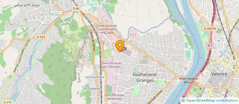 localisation de l'entreprise LES JARDINS DE CRUSSOL à GUILHERAND GRANGES