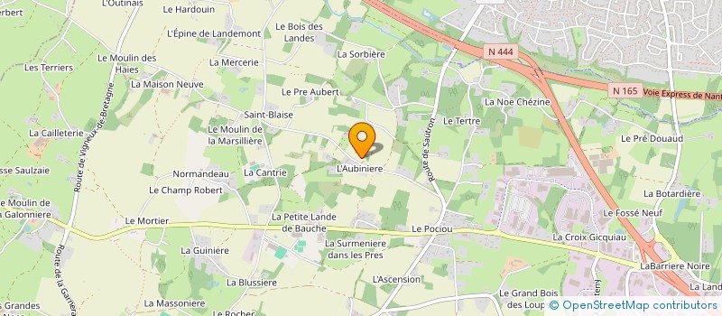 localisation de l'entreprise LES JARDINS DE L'AUBINIERE  COUERON