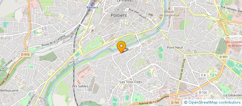 localisation de l'entreprise LES JARDINS DE L' ILOT MERVEILLES à POITIERS
