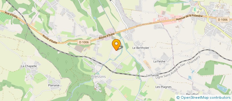 localisation de l'entreprise LES JARDINS DE LA PETITE PERRIERE  PRESSINS