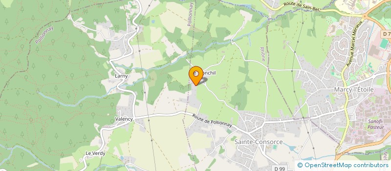 localisation de l'entreprise LES JARDINS DE LA SOIE  SAINTE-CONSORCE