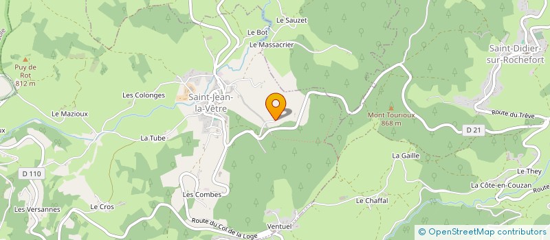 localisation de l'entreprise LES JARDINS DE LA VETRE  SAINT-JEAN-LA-VETRE