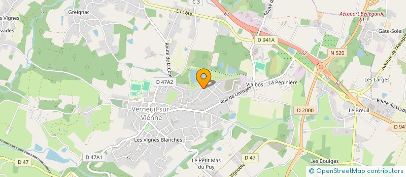 localisation de l'entreprise LES JARDINS DE LIMOGES  VERNEUIL-SUR-VIENNE