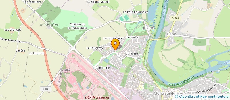 localisation de l'entreprise LES JARDINS DE SAINTE ANNE  MONTREUIL-JUIGNE