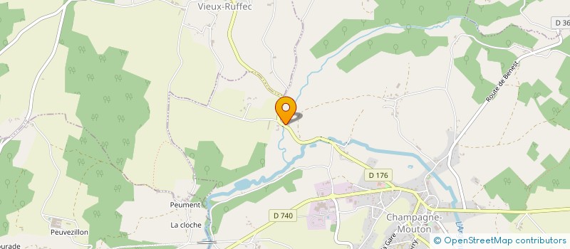 localisation de l'entreprise LES JARDINS DE TOULAT à CHAMPAGNE-MOUTON