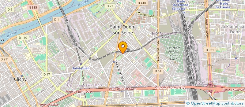 localisation de l'entreprise LES JARDINS DU TIPI à SAINT-OUEN-SUR-SEINE