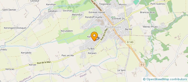 localisation de l'entreprise LES JARDINS POTAGERS DU PRAT  POULDREUZIC