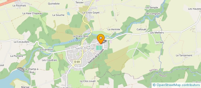 localisation de l'entreprise LES JARDINS VERDOYANTS à SAINT-THURIAL