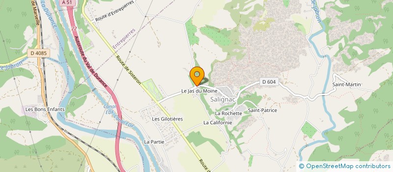 localisation de l'entreprise LES JASSINES  SALIGNAC