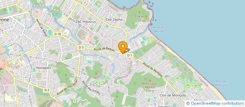 localisation de l'entreprise LES JEUNES ARTISTES RESIDENCE SUZINI  CAYENNE