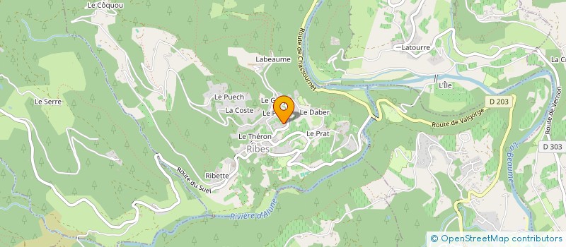 localisation de l'entreprise LES JEUNES DE RIBES  RIBES