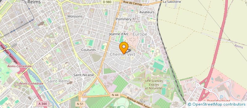 localisation de l'entreprise LES JEUNES DU CHEMIN VERT  REIMS