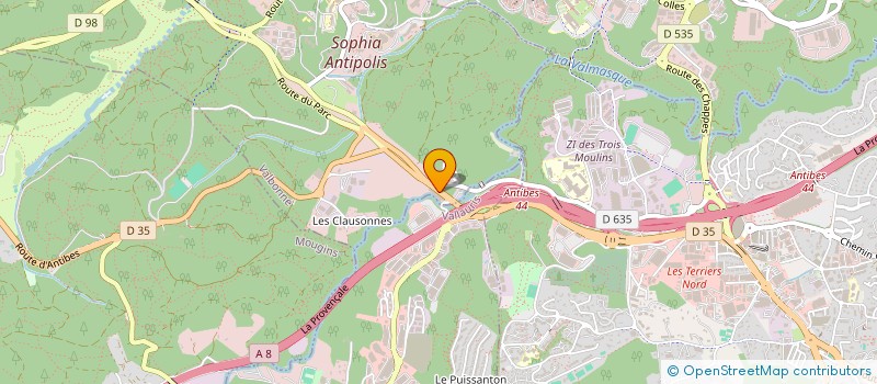 localisation de l'entreprise LES JEUX DE SOPHIA à VALBONNE