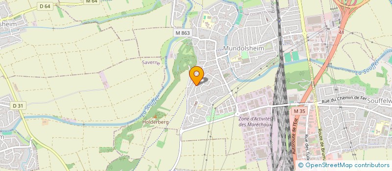 localisation de l'entreprise LES JONQUILLES 88  MUNDOLSHEIM