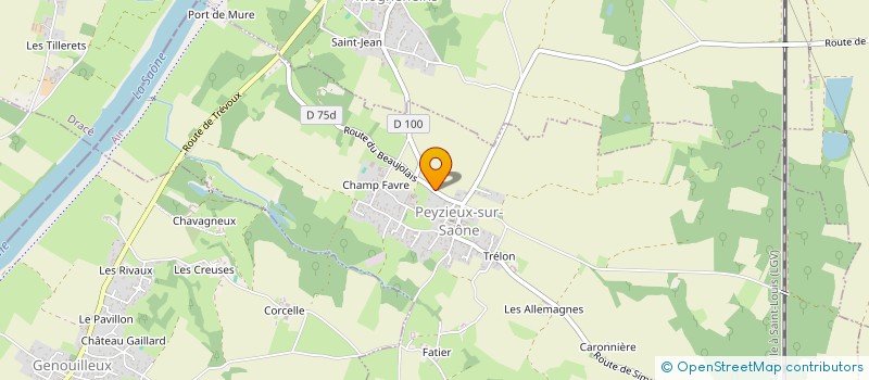 localisation de l'entreprise LES JOYEUX PEYZIEUT'AIN  PEYZIEUX-SUR-SAONE