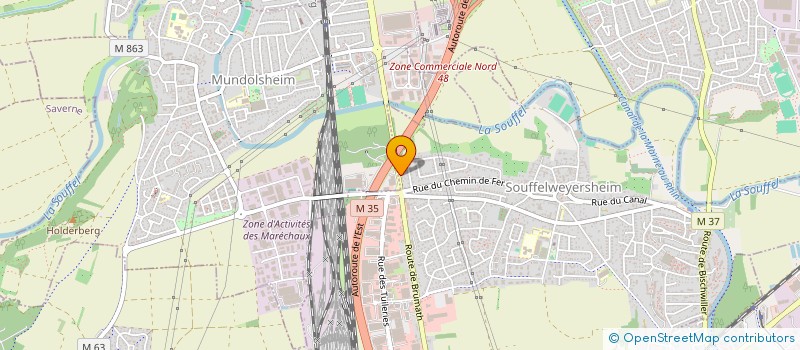 localisation de l'entreprise LES JUMEAUX  SOUFFELWEYERSHEIM