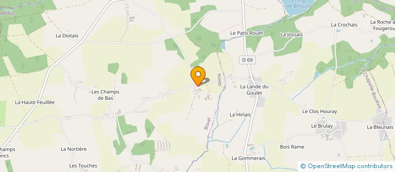 localisation de l'entreprise LES LANDES  BOVEL